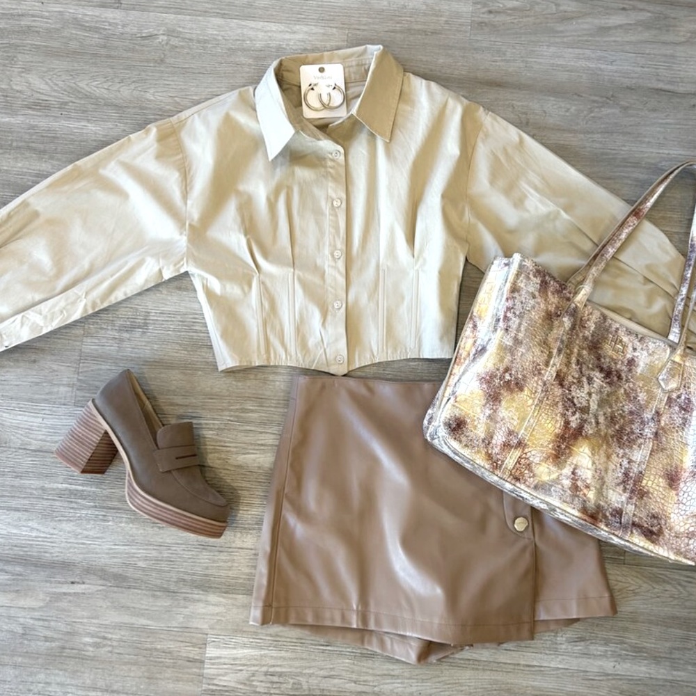Lumiere long sleeve taupe bottom down